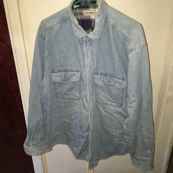 flannel lined denim shirt